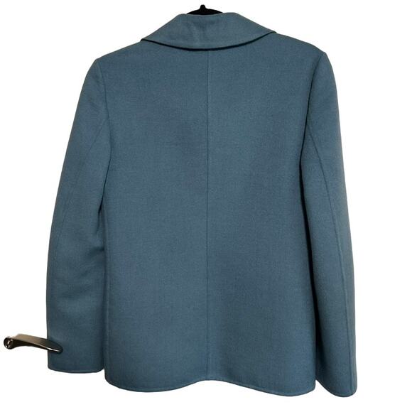 Michael Kors Collection Wool Jacket XS Blue Gray Collar Career Minimalist Chic - Picture 9 of 14